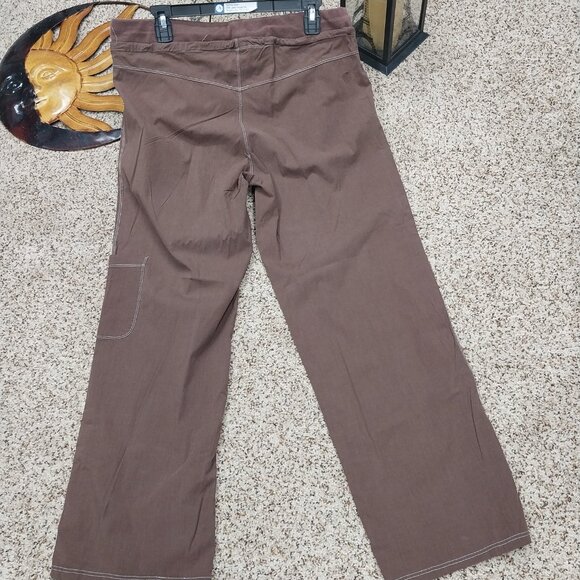 3167 Size Large Balance Collection Brown Pull-on Roll Tab Pants. - Picture 6 of 8